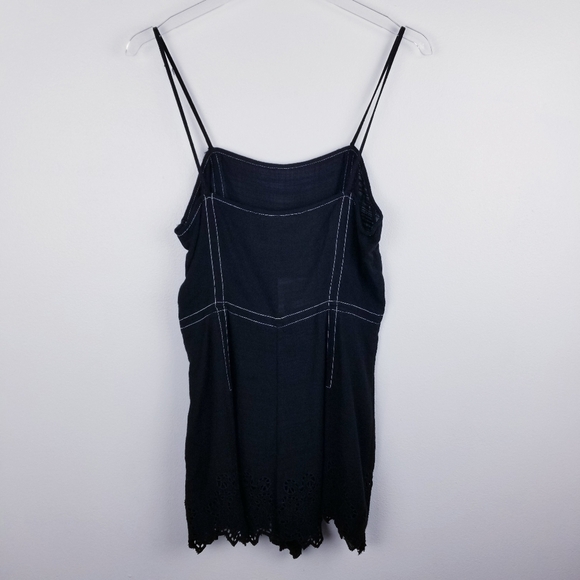 Zara Short Black Jumpsuit with Topstitch Lace Romper NWT, size Small - Picture 4 of 14